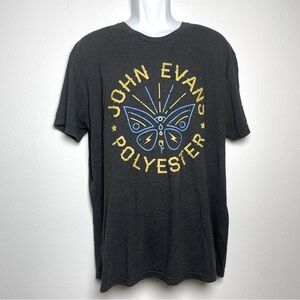 John Evans Polyester Album  Graphic T-Shirt Size XXL Charcoal Gray